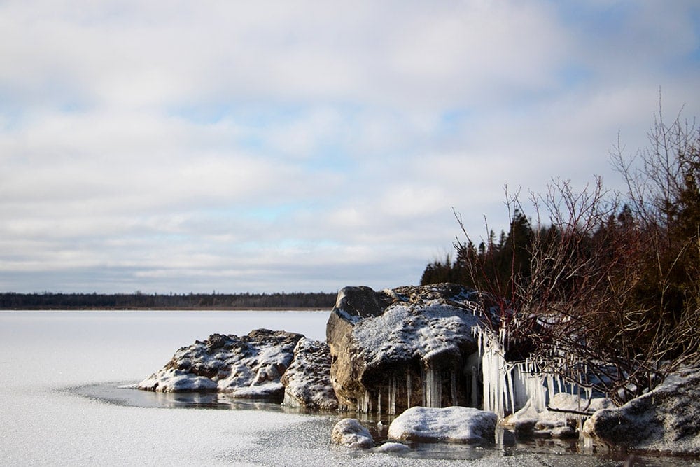 Bridge View Park in Michigan during the winter. 