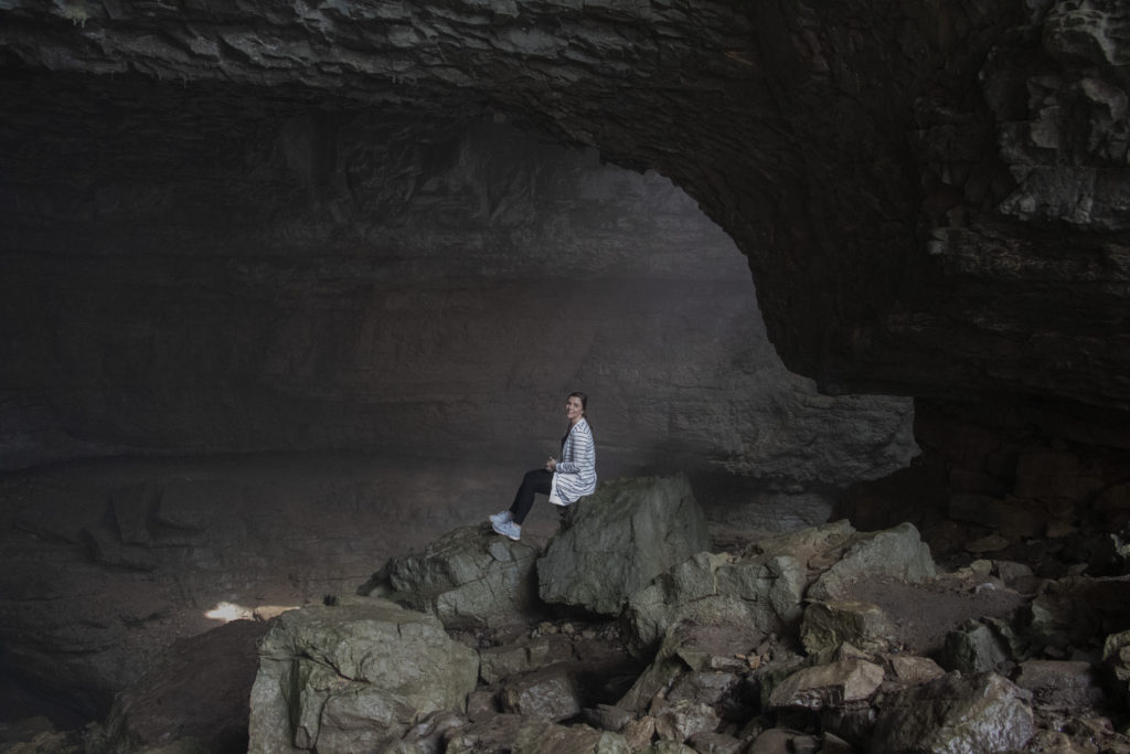 Sitting at the entrance to stephens gap cave