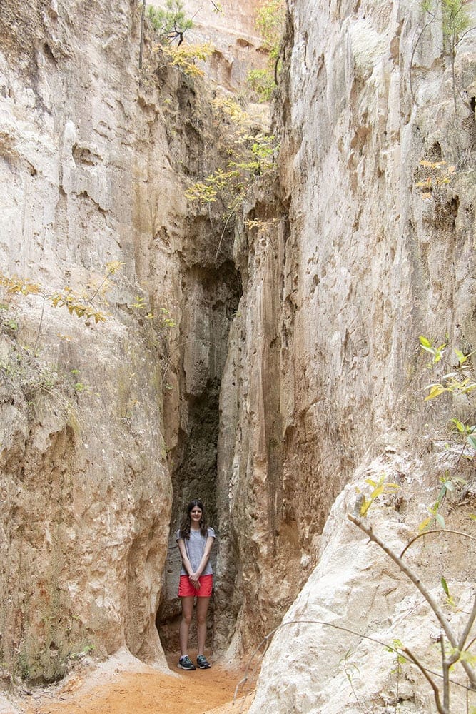 Girl standing in canyon at Providence Canyon State Park | Georgia's Little Grand Canyon