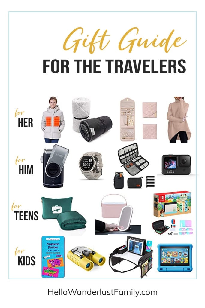 The best gift guide for travelers. There's one for Her, Him, Teens & Kids.