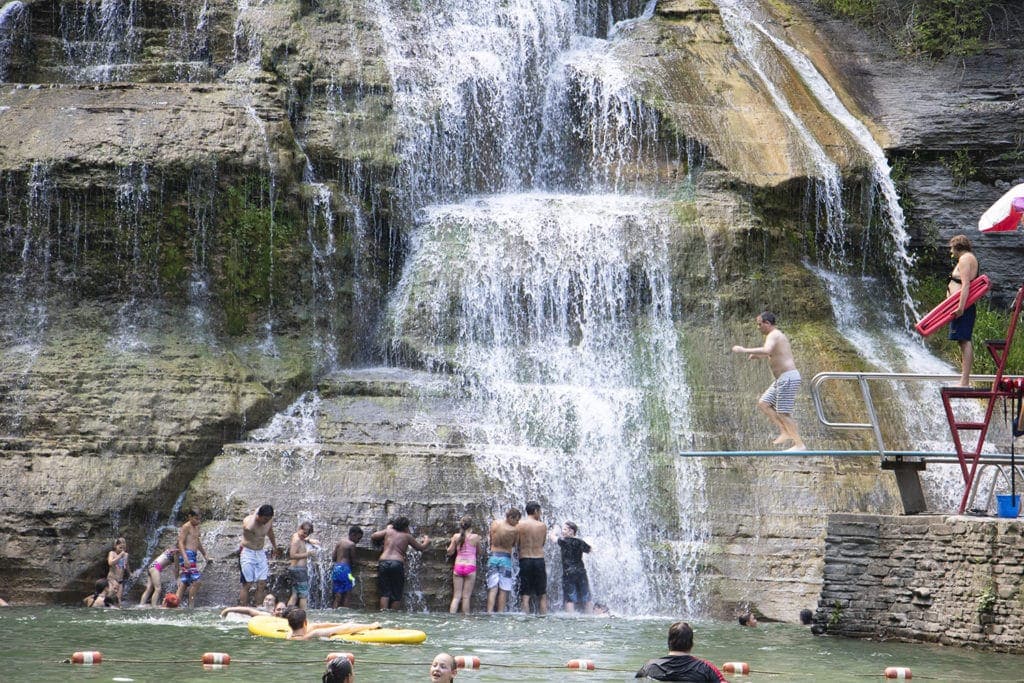 Diving at Robert H. Treman swimming hole