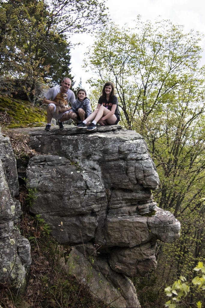 Stone Face in Shawnee National Forest. It is a face on the side of a cliff.