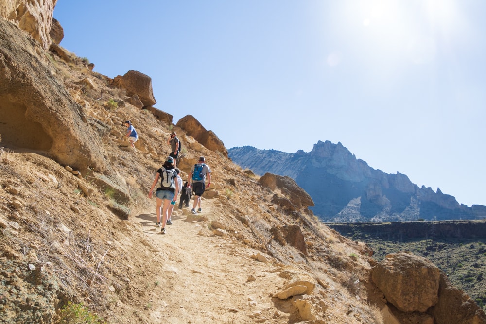 Hiking up the switchbacks at Smith Rock