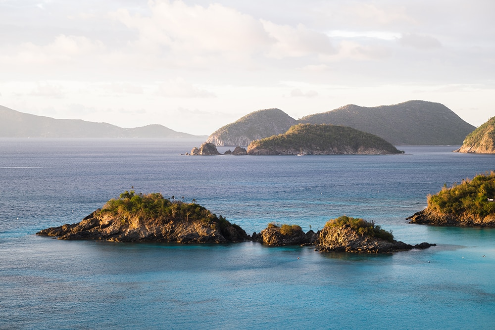 View of islands at Virgin Islands National Park