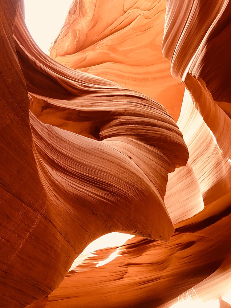 Lady in the Wind in lower Antelope Canyon