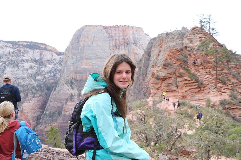 A view of Angel's Landing in Zion National from Scouts Lookout