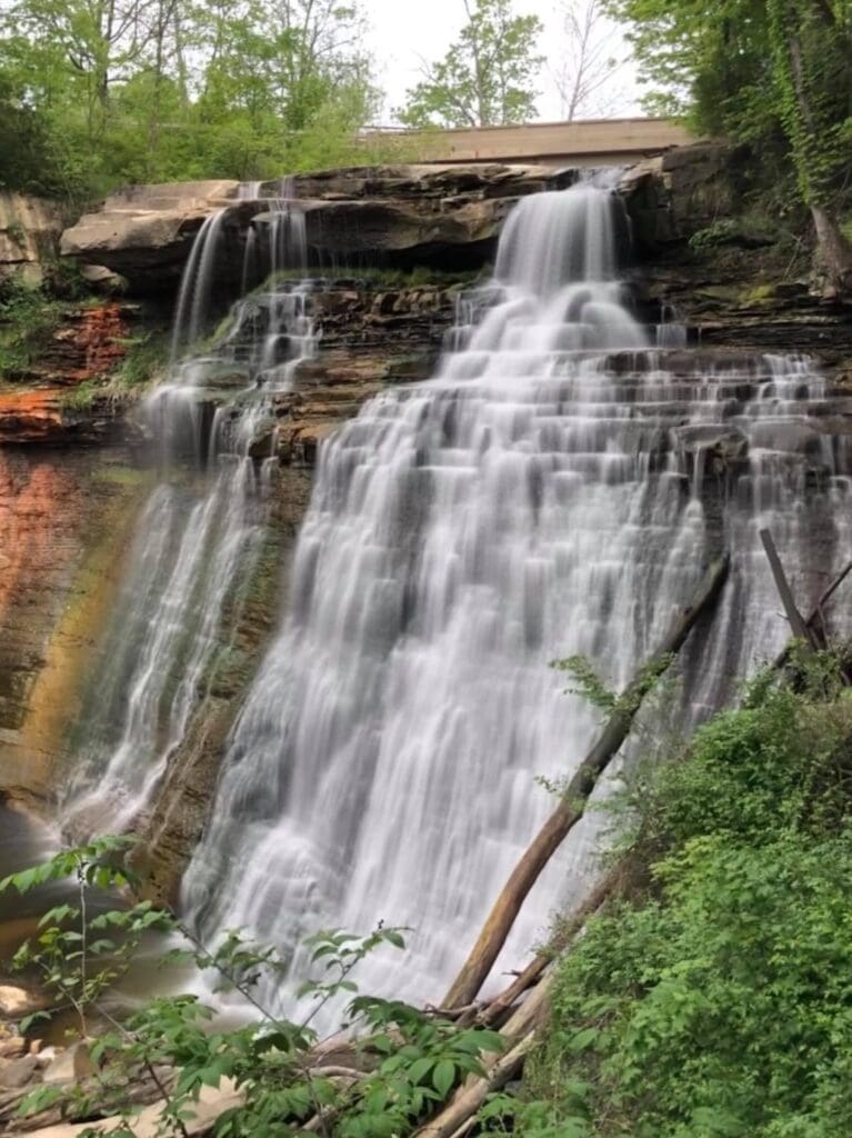 A view of Brandywine Falls. One of the best Cuyahoga Valley National Park trails.