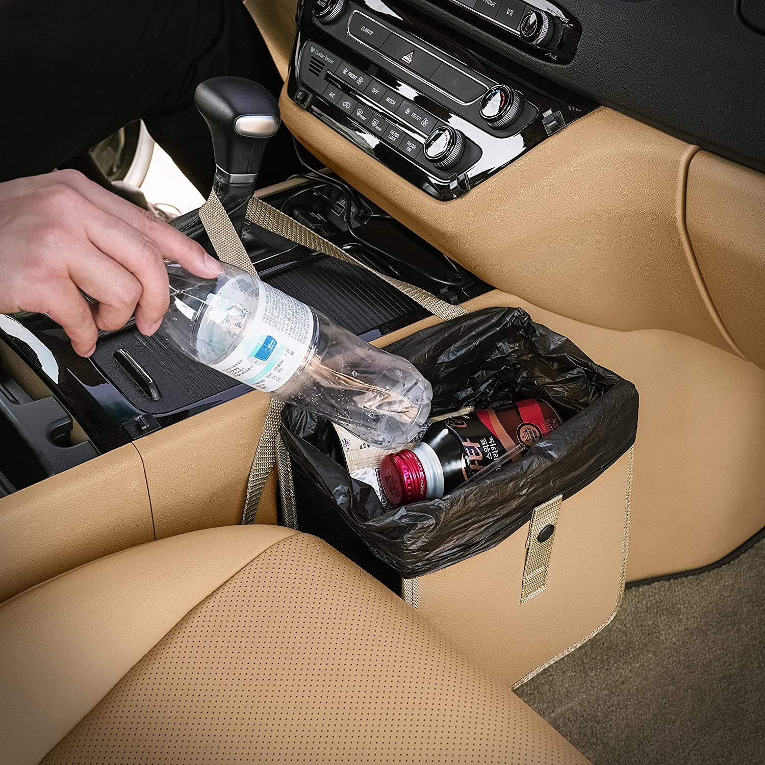 Foldable trash can for the car. Perfect gift idea for road trippers.