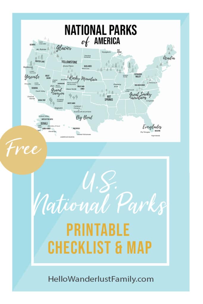 U.S. National Park list by State (Free Printable Map & Checklist) us national parks checklist