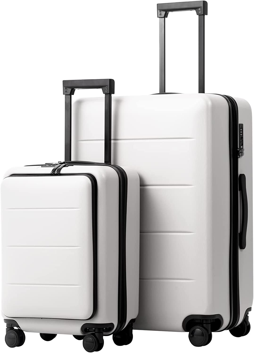 A set of lightweight suitcases.