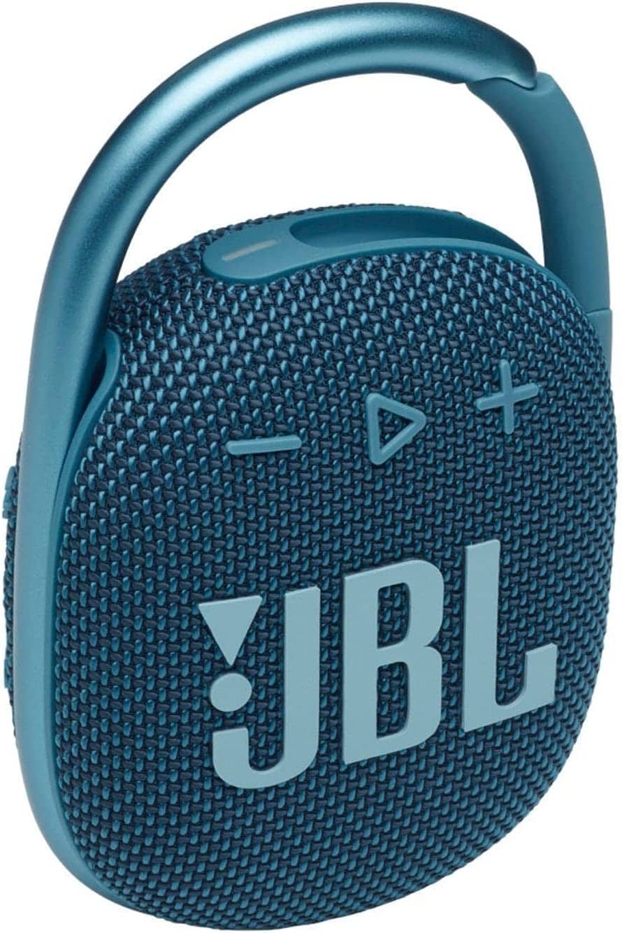 A picture of a small JBL portable, dustproof speaker.