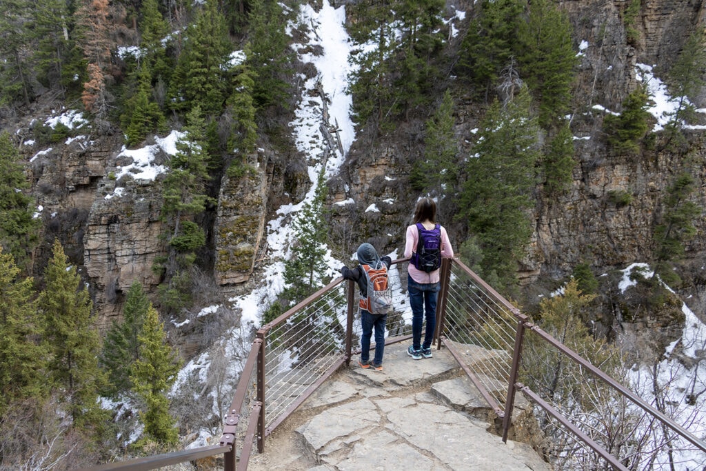 Looking out over the canyon on Hanging Lake trail.