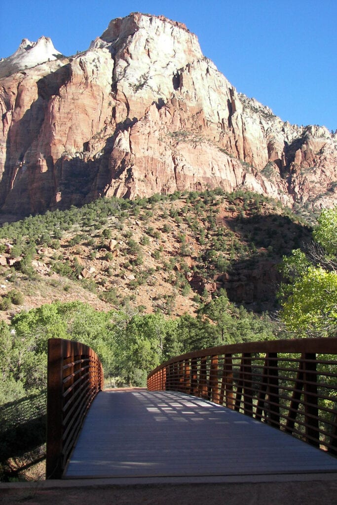 Pa'rus trail bridge in Zion National Park