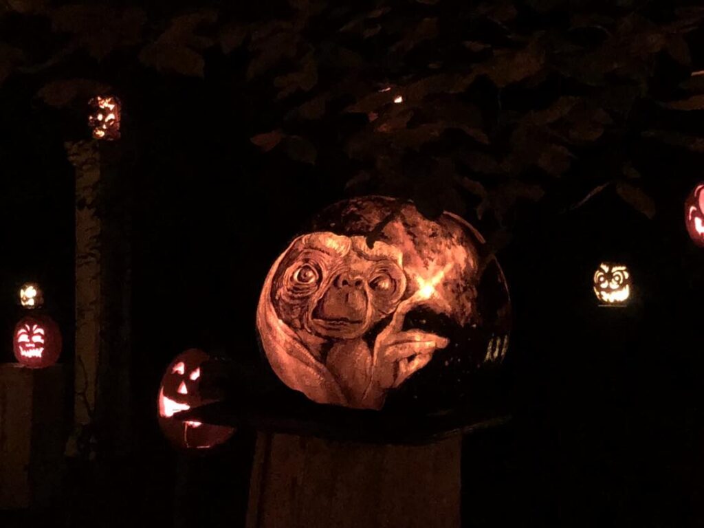 E.T. carved pumpkin