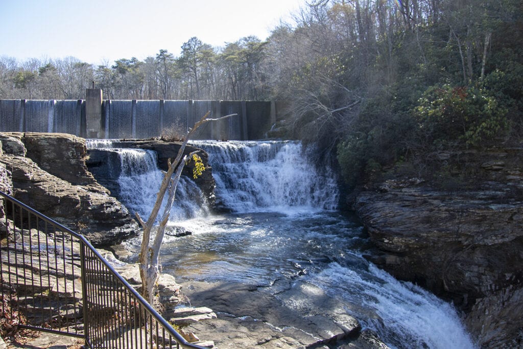 A view of Desoto Falls from the overlook at Desoto Falls Picnic Area