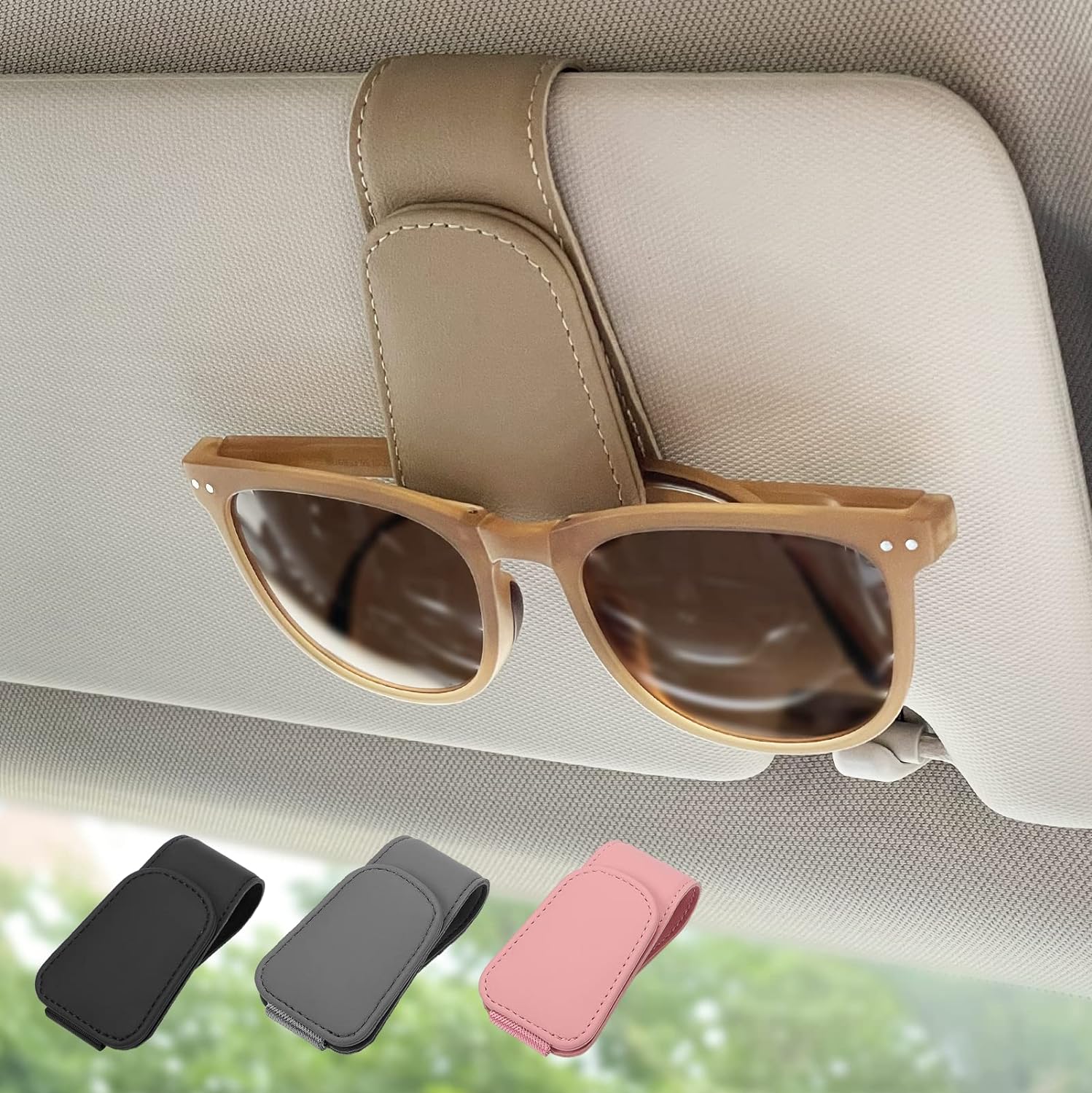 Magnetic Leather Sunglass Holder
