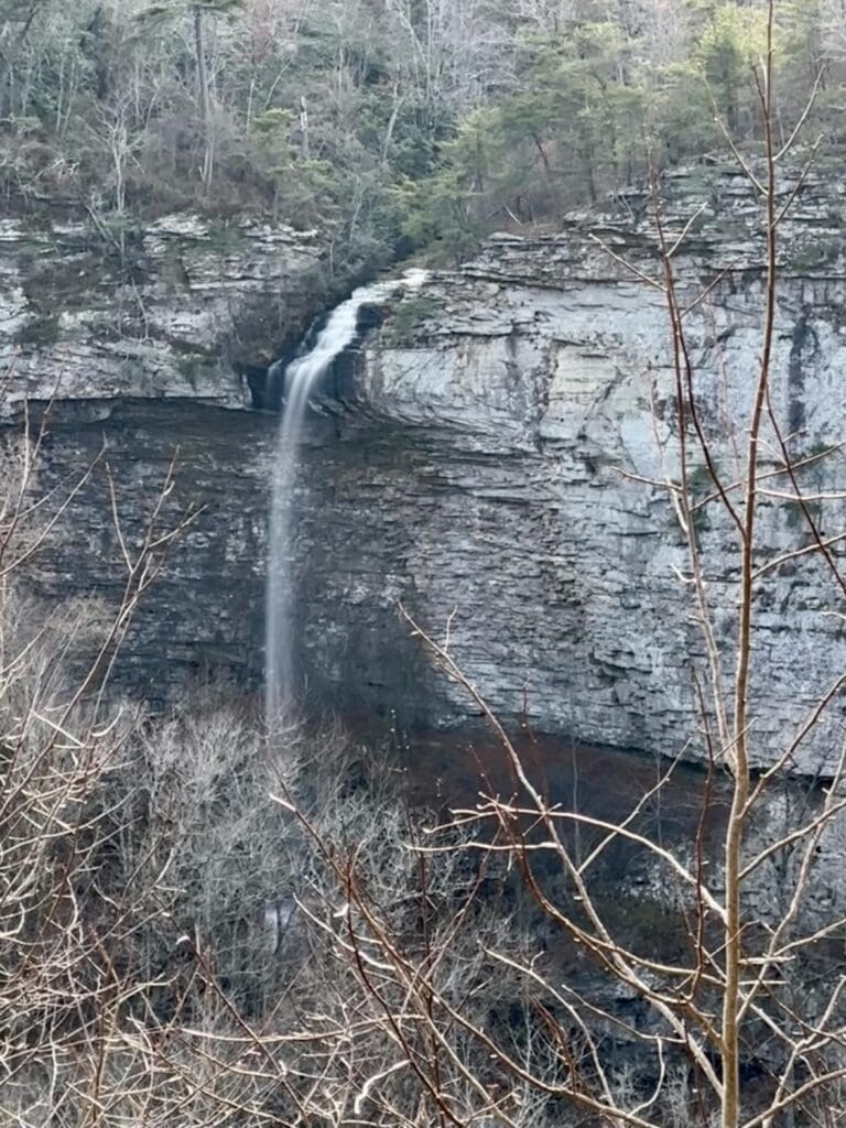 Grace's High Falls, a seasonal 133-foot waterfall, nestled within the breathtaking scenery of Little River Canyon, Alabama.